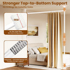 Room Divider No Drilling Curtain Rod Wall Divider for Room Separation White