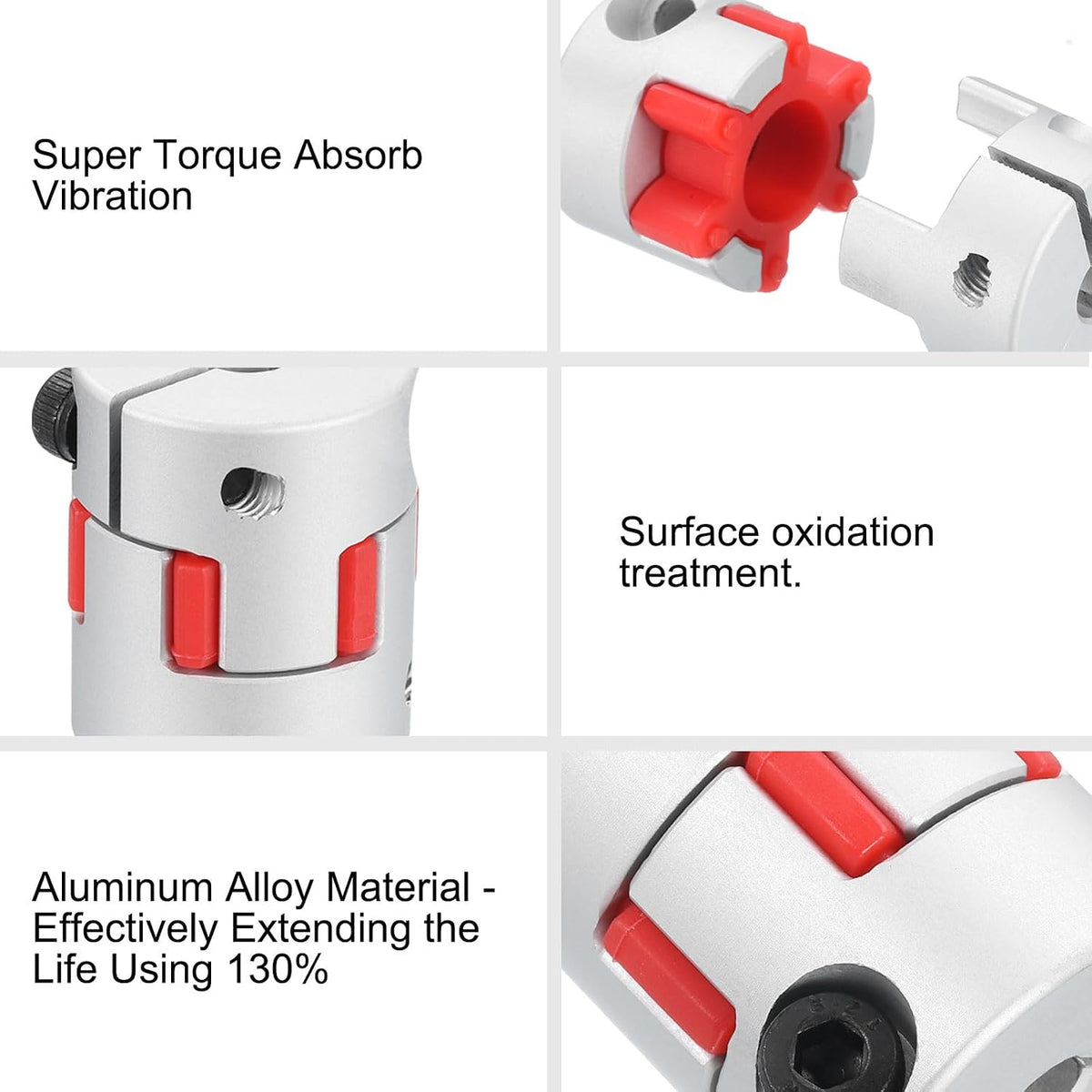 uxcell 3pcs D20 L25 5mm to 8mm Flexible Plum Shaft Coupling Aluminum Motor Connector Flexible Spider Coupler for 3D Printer CNC Machine and Servo Stepper Motor (Silver Tone/Red)