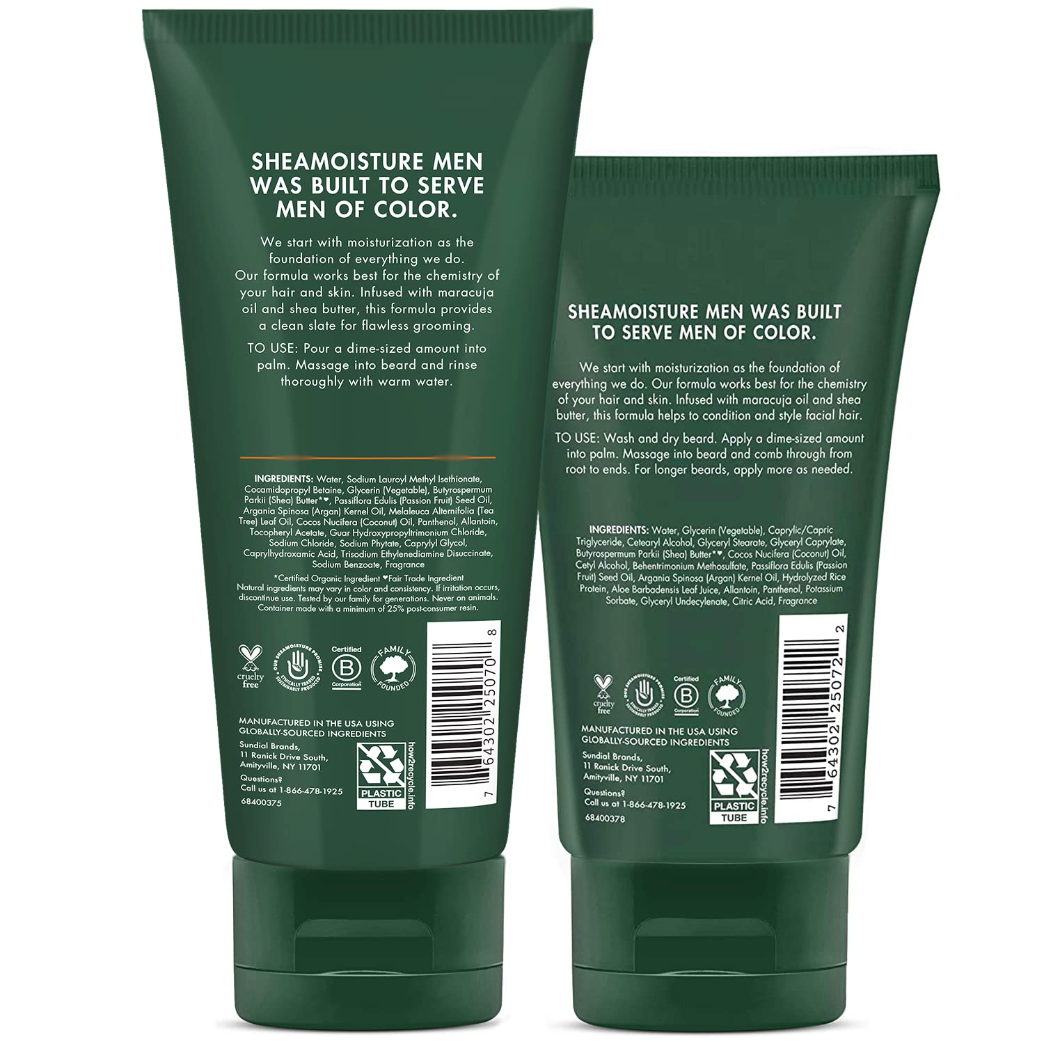 SheaMoisture Beard Wash & Full Beard Detangler, Self-Care Gifts for Men | Gentle Beard Wash and Conditioner with Tea