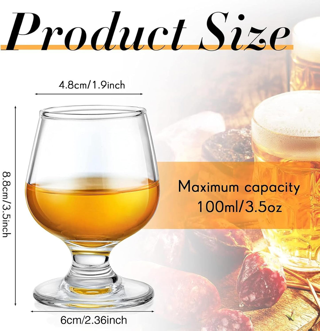 24 Pcs Shot Glasses Cognac Snifter Small Brandy for Tasting, 3.5oz