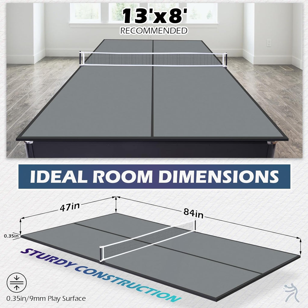 Ping Pong Table Top, Foldable Table Tennis Table Topper for Pool Table, Indoor Outdoor Table Tennis Conversion Top