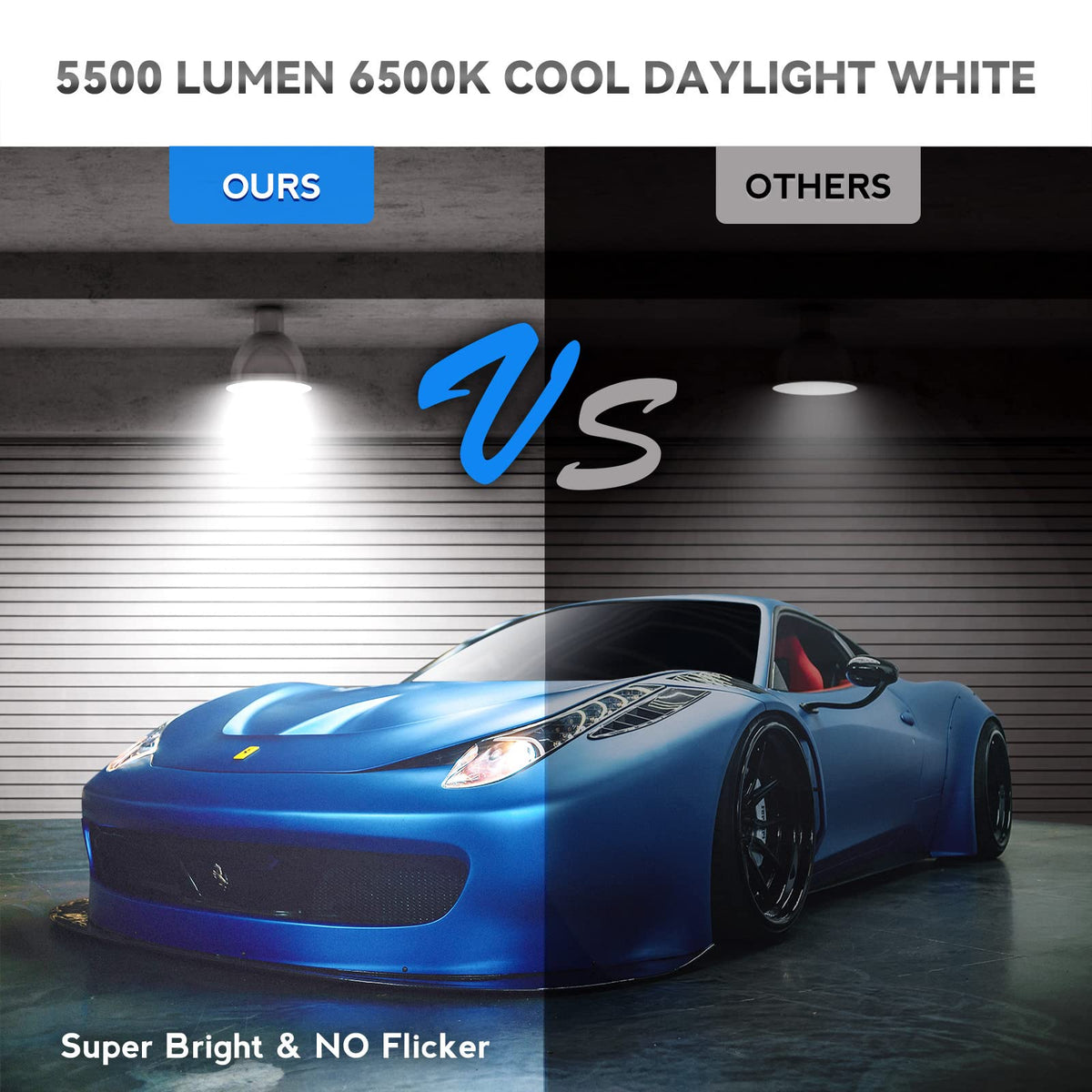 60W LED Light Bulb 500W Equivalent LED Corn Light Bulb 5500Lumen 6500k Cool Daylight White E26/E27 Base Bulb Large