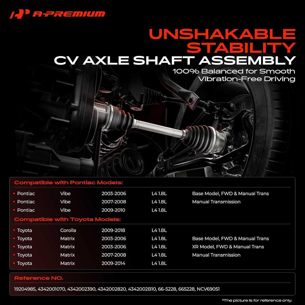 A-Premium Front Left Driver Side CV Axle Shaft Assembly