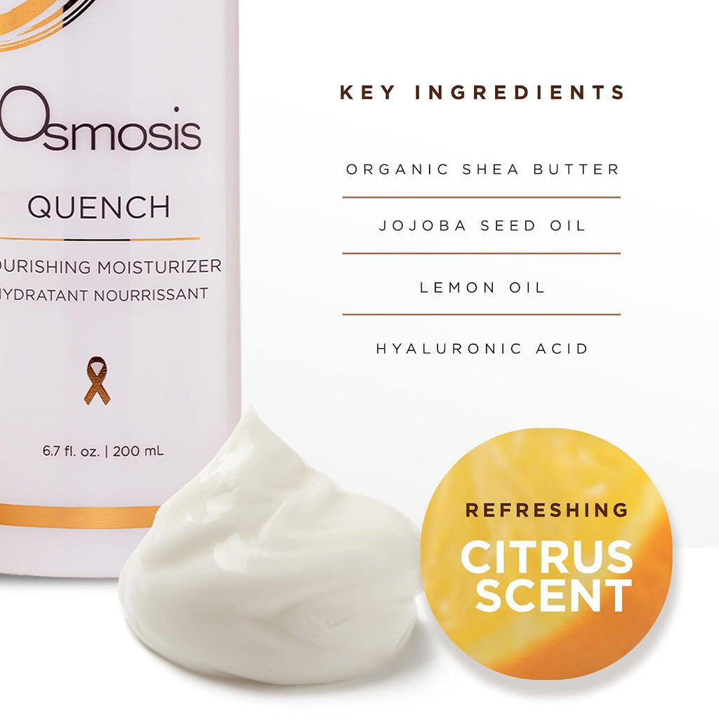 QUENCH Daily Hydrating Facial Moisturizer Face Lotion with Jojoba Oil, Shea Butter, and Hyaluronic Acid
