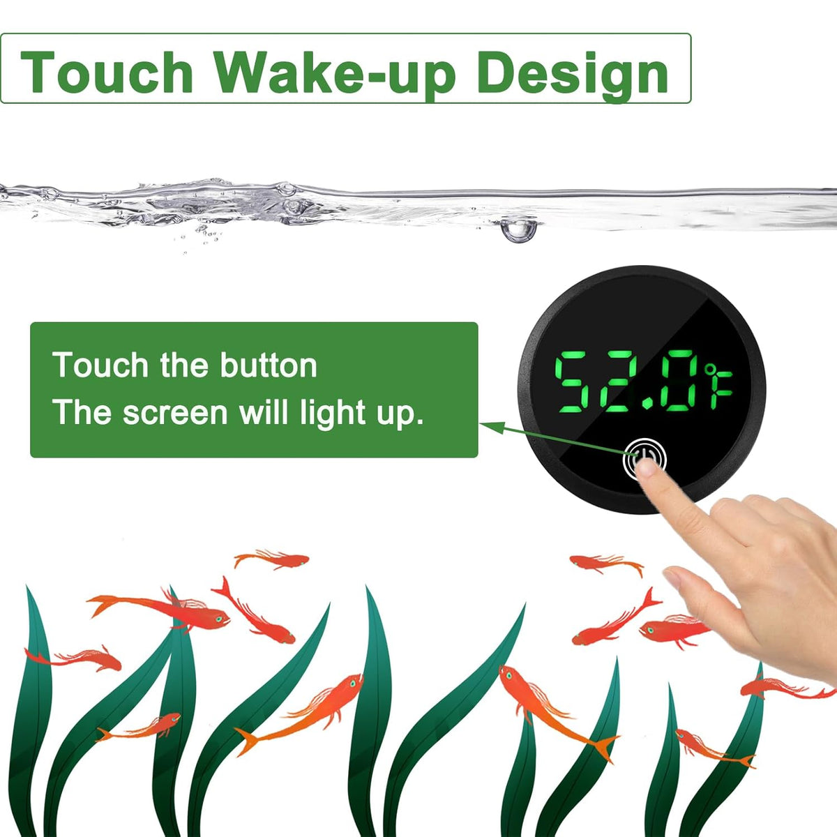 Aquarium Thermometer Digital Fish Tank Thermometer with Spare Battery 2pack