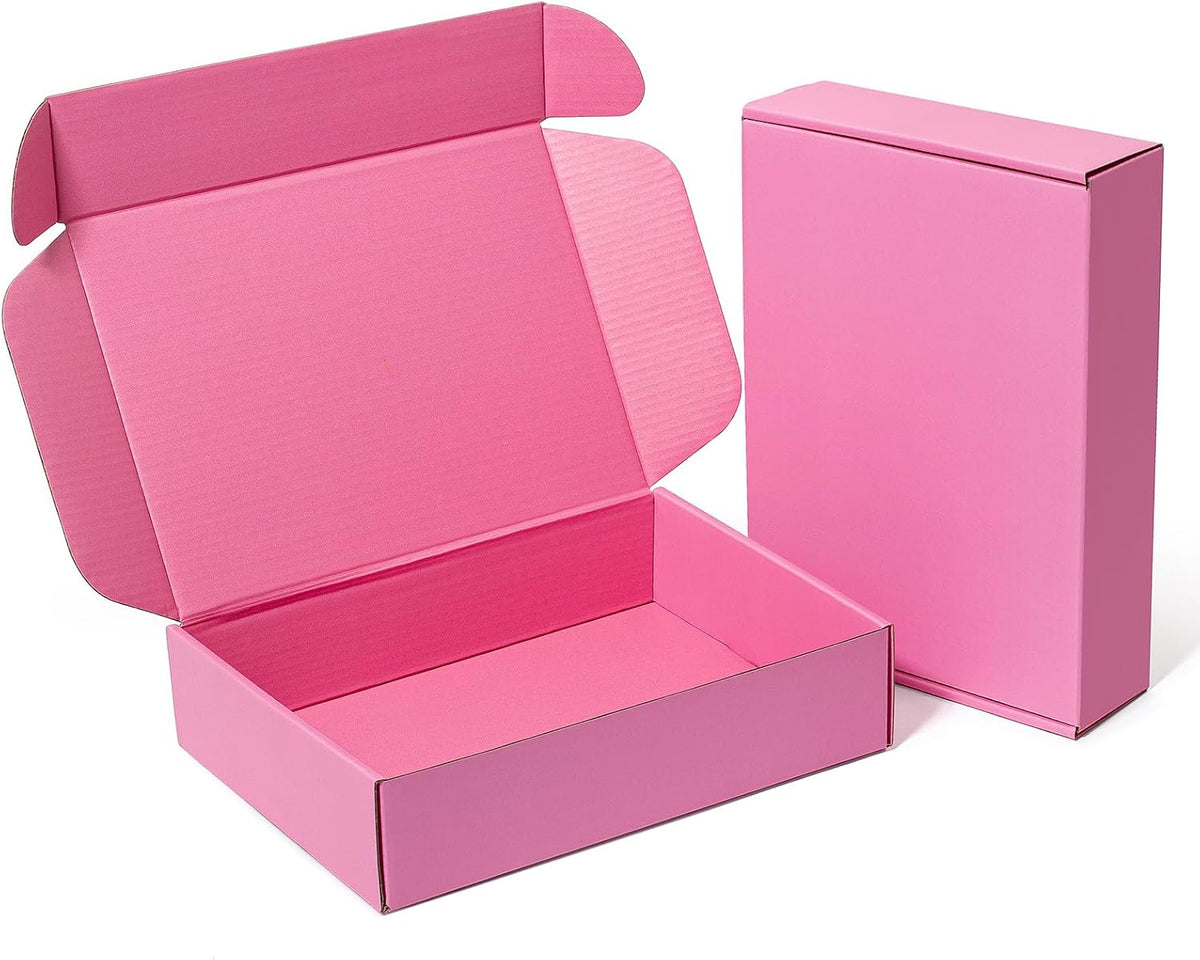 Pink Shipping Boxes 9x6.5x2 Inches 25 Pack Corrugated Cardboard