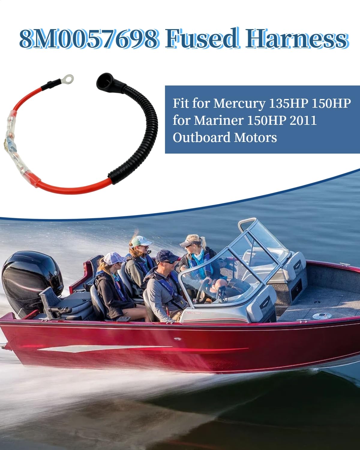 Moryzian 8M0057698 Fused Harness for Mercury 135HP 150HP for Mariner