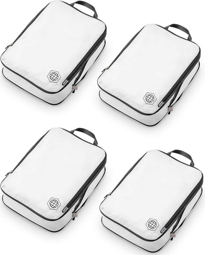 Large Compression Packing Cubes for Travel-Packing Cube Luggage Organizers 4 Piece Set for Checked