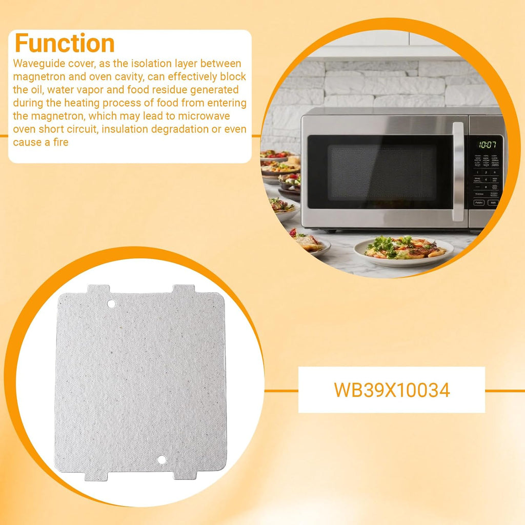 WB39X10034 262100100006 Microwave Waveguide Cover (2-Pack) for GE Microwave | 3-7/8" x 4-1/4" Mica Plate