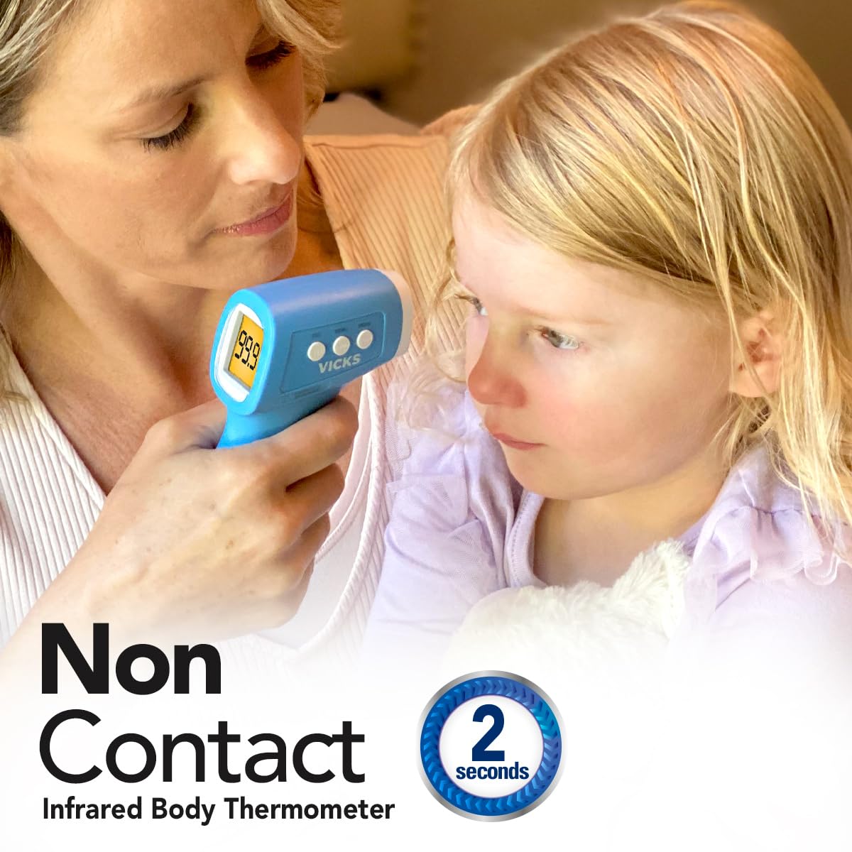 Non-Contact Infrared Thermometer for Forehead, Food & Bath, No-Touch Forehead Thermometer for Adults and Kids, Fast