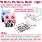 Printer/Camera Universal Thermal Paper Roll Refill 57x30mm,NonSticky 10roll