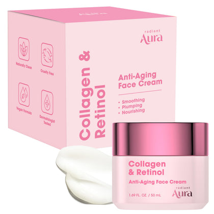 Collagen & Retinol Face Cream – Dermatologist Tested, Anti Aging, Korean Skin Care – Firming, Anti Wrinkle, Hydrating
