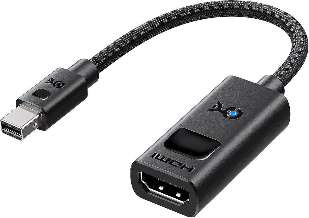 Active 8K Mini DisplayPort 1.4 to HDMI 2.1 Adapter, Black | 8K@60Hz / 4K@240Hz, Unidirectional Mini DisplayPort to