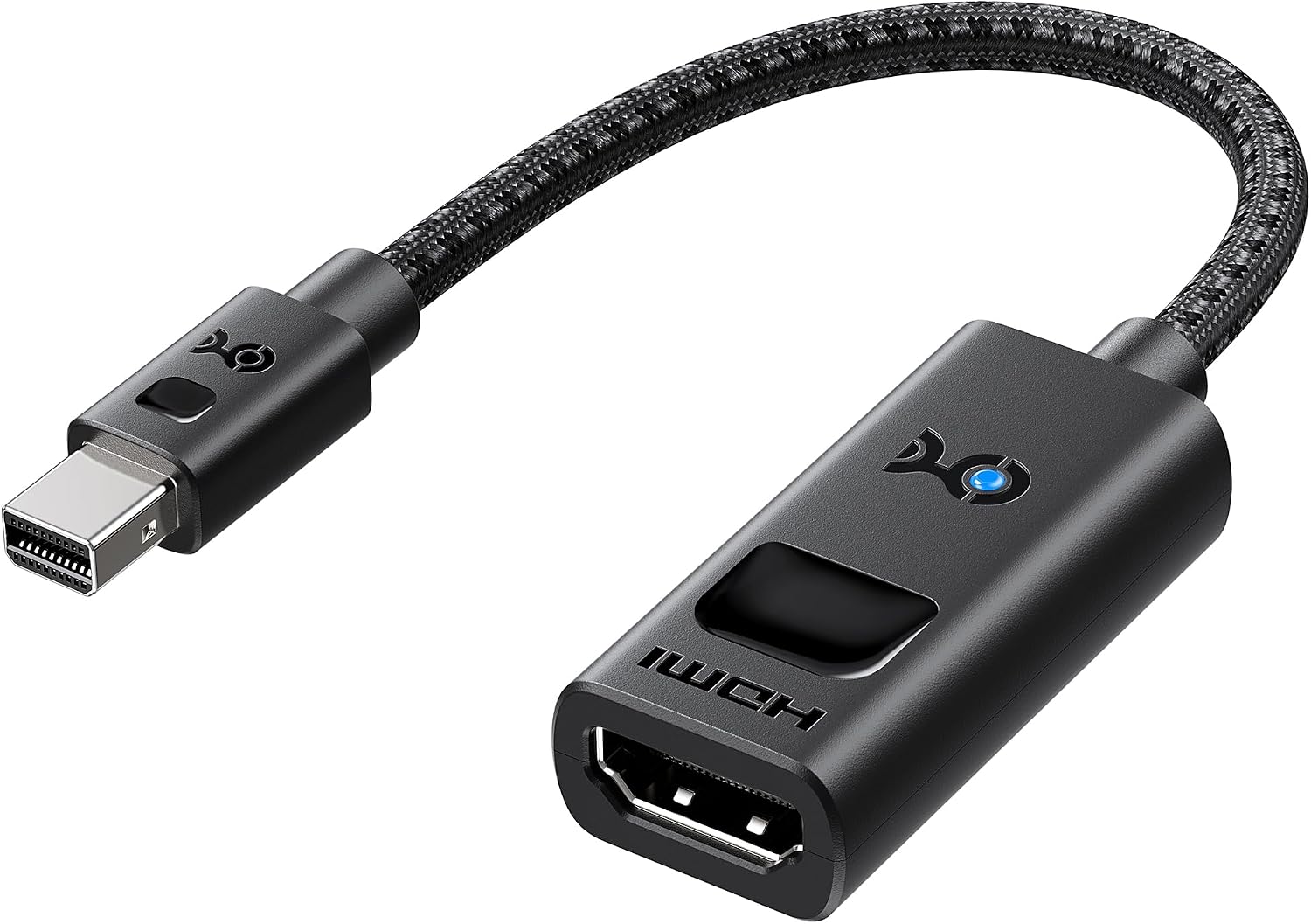 Active 8K Mini DisplayPort 1.4 to HDMI 2.1 Adapter, Black | 8K@60Hz / 4K@240Hz, Unidirectional Mini DisplayPort to