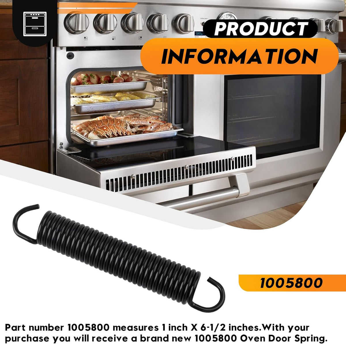 2 Pack 1005800 Oven Door Spring for Garland/Spirit/KitchenAid Stoves