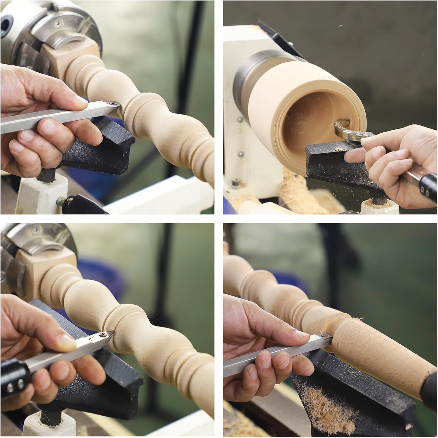 Carbide Tipped Wood Lathe Turning Tool Set with Aluminum Alloy Box | Includes Swan Neck Hollowing Tools and