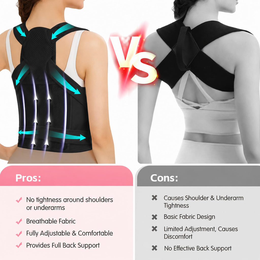 Posture Corrector for Women & Men, Adjustable Full Back Brace Support