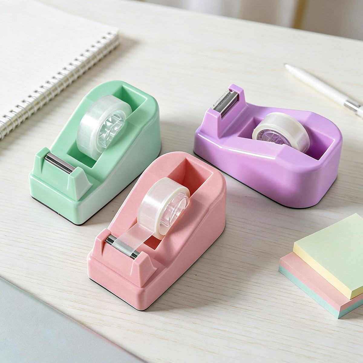 Compact Desktop Tape Dispenser, Fits Standard 3/4" Refill Rolls, Cobalt