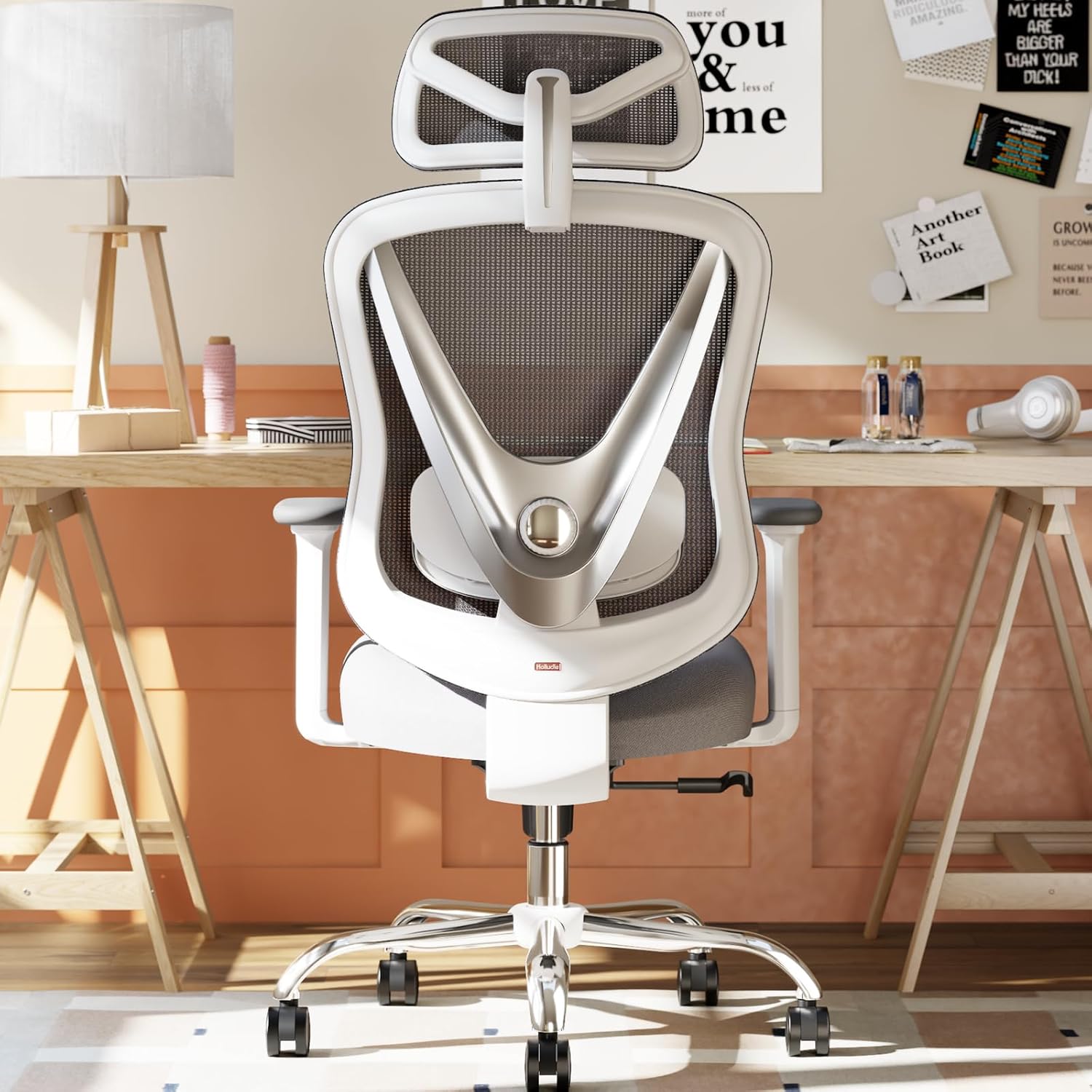 Ergonomic Mesh Office Chair - 3D Adjustable Lumbar Support & 3D Armrests, V-Shaped Back, Adjustable Desk Chair for