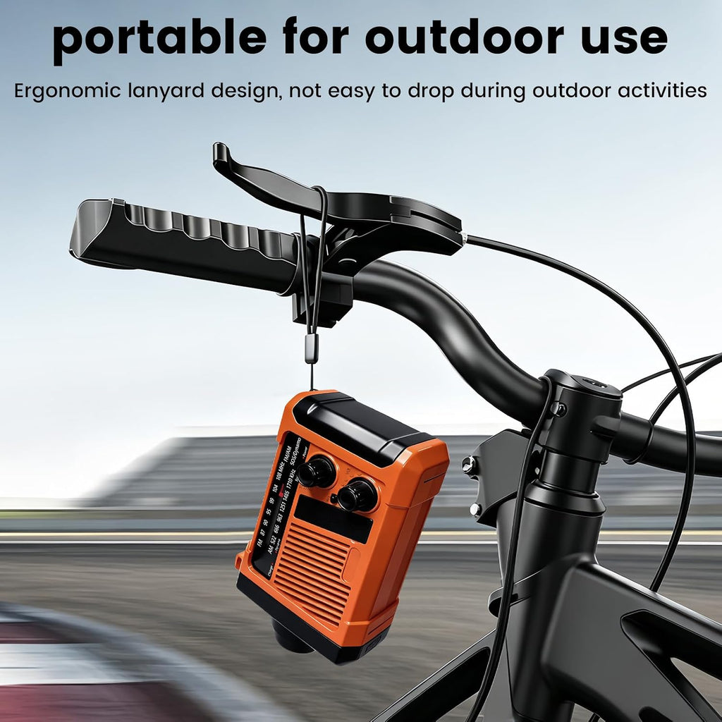 Emergency NOAA Weather Alert Radio, Hand Crank Solar USB Charged AM FM Radio, Portable Emergency Radio with LED