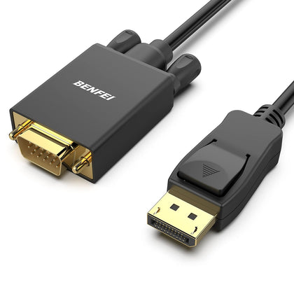 DisplayPort to VGA Cable, 1.8M Display Port of Computer/Laptop to VGA of Monitor/Projector Gold-Plated Adapter (Not