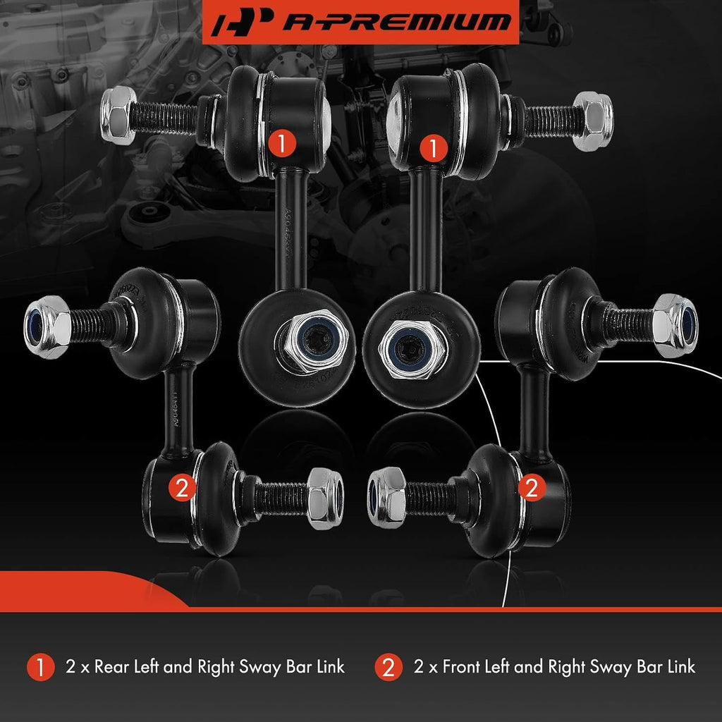 A-Premium Front & Rear Sway Bar Link Stabilizer Bar End Link Kit