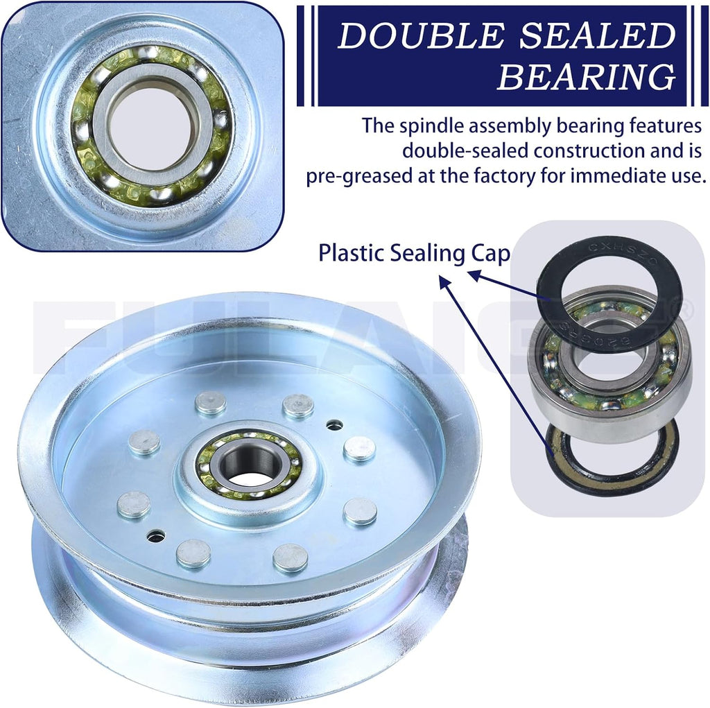 2 Pack GY20629 Idler Pulley for John Deere 42" 48" D140 L130 Decks