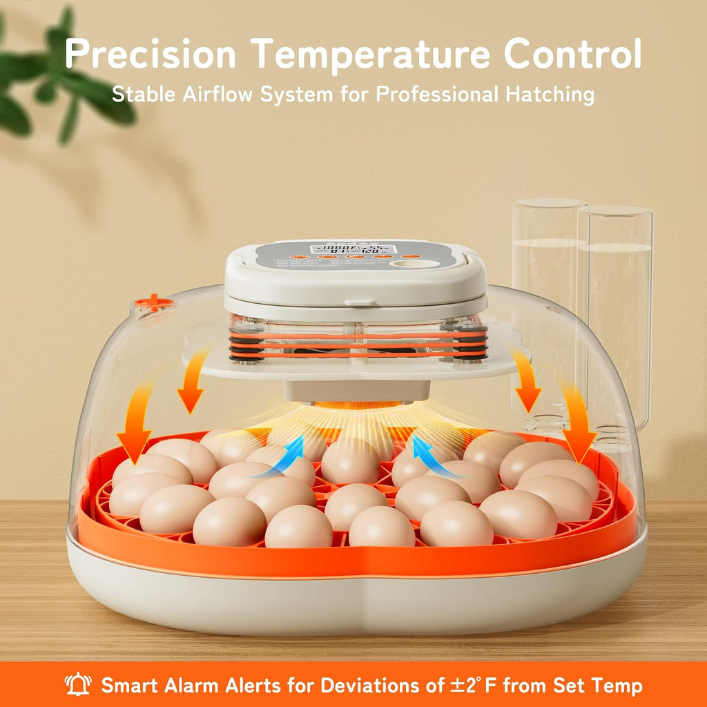 Egg Incubators for Hatching Eggs, Temperature and Humidity Control, Automatic Egg Turning, Egg Candler, External