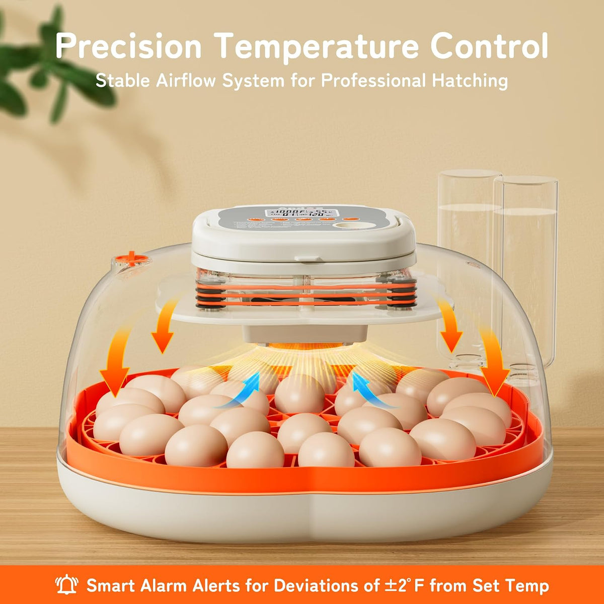 Egg Incubators for Hatching Eggs, Temperature and Humidity Control, Automatic Egg Turning, Egg Candler, External