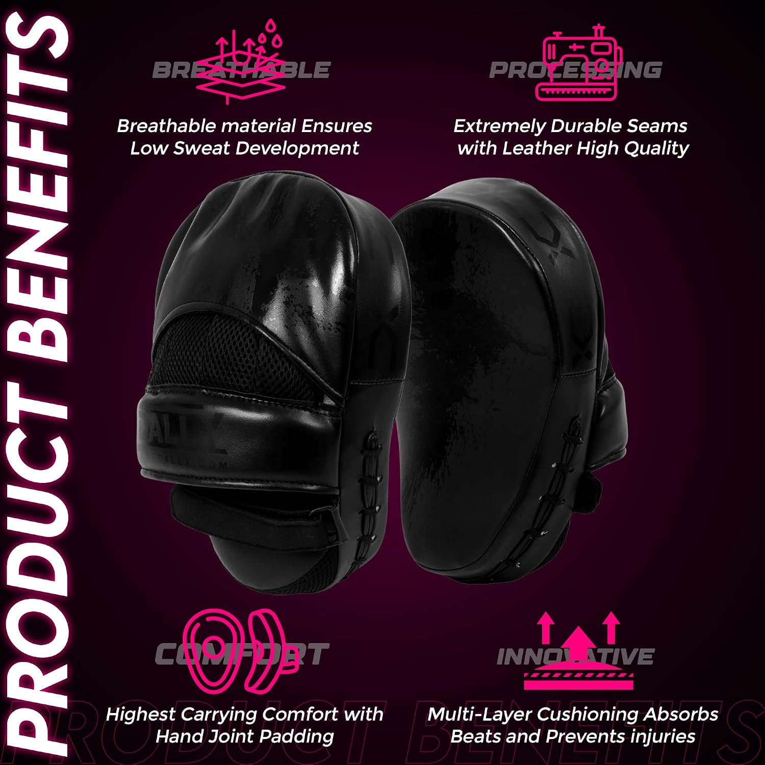 Sports Punch Mitts Target Focus Pads Hook and Jab Curved for MMA Training Martial Arts Karate Kickboxing Muay Thai