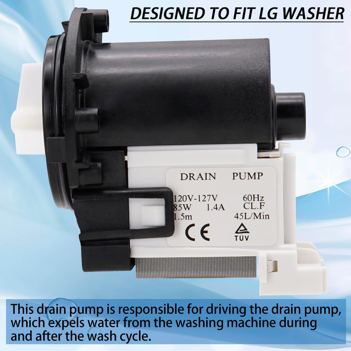 Washer Drain Pump WM3180CW WM3370HRA WM3997HWA WM3250HWA WM3370HVA for LG
