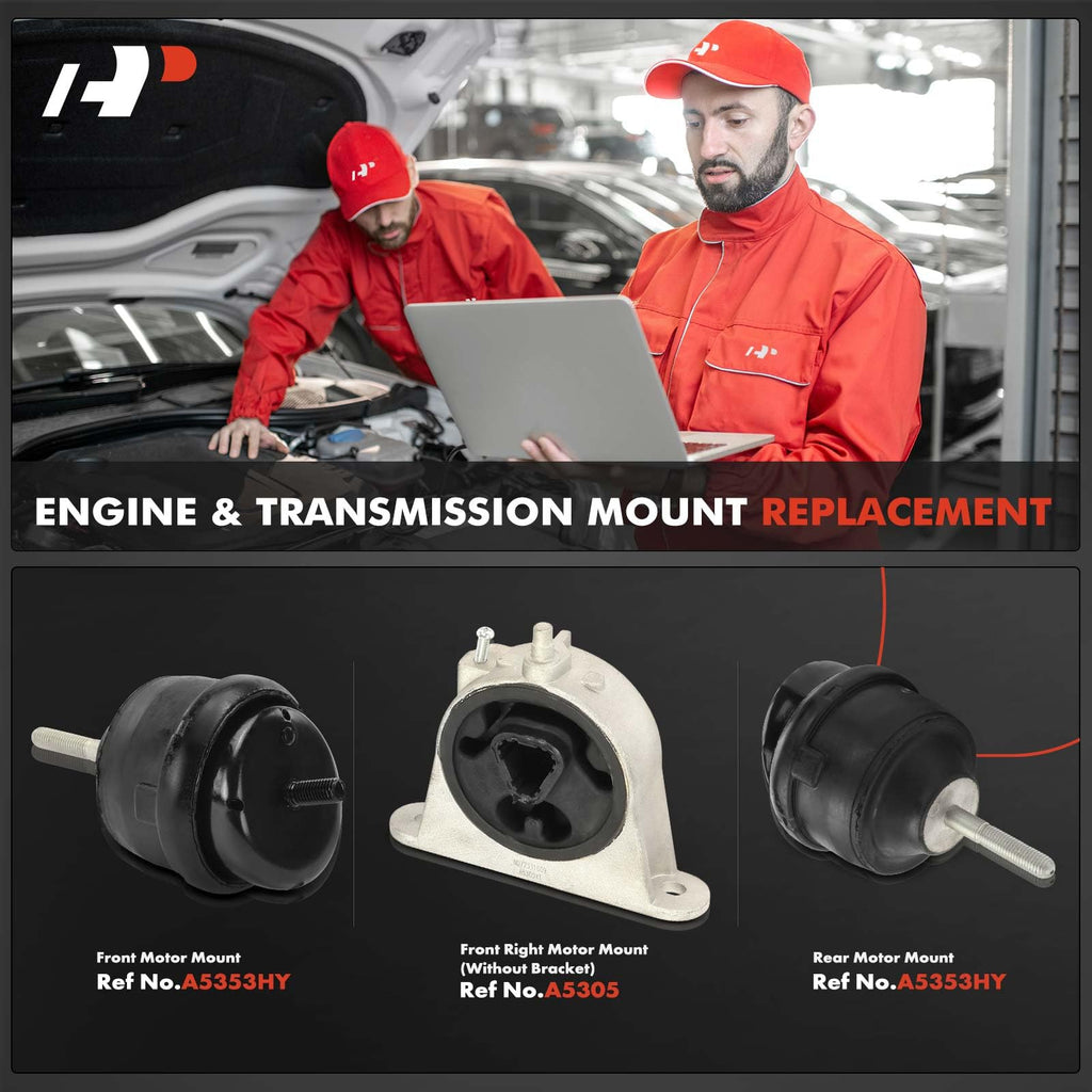 A-Premium Set of 3 Engine Motor Mount Kit Compatible with Chrysler