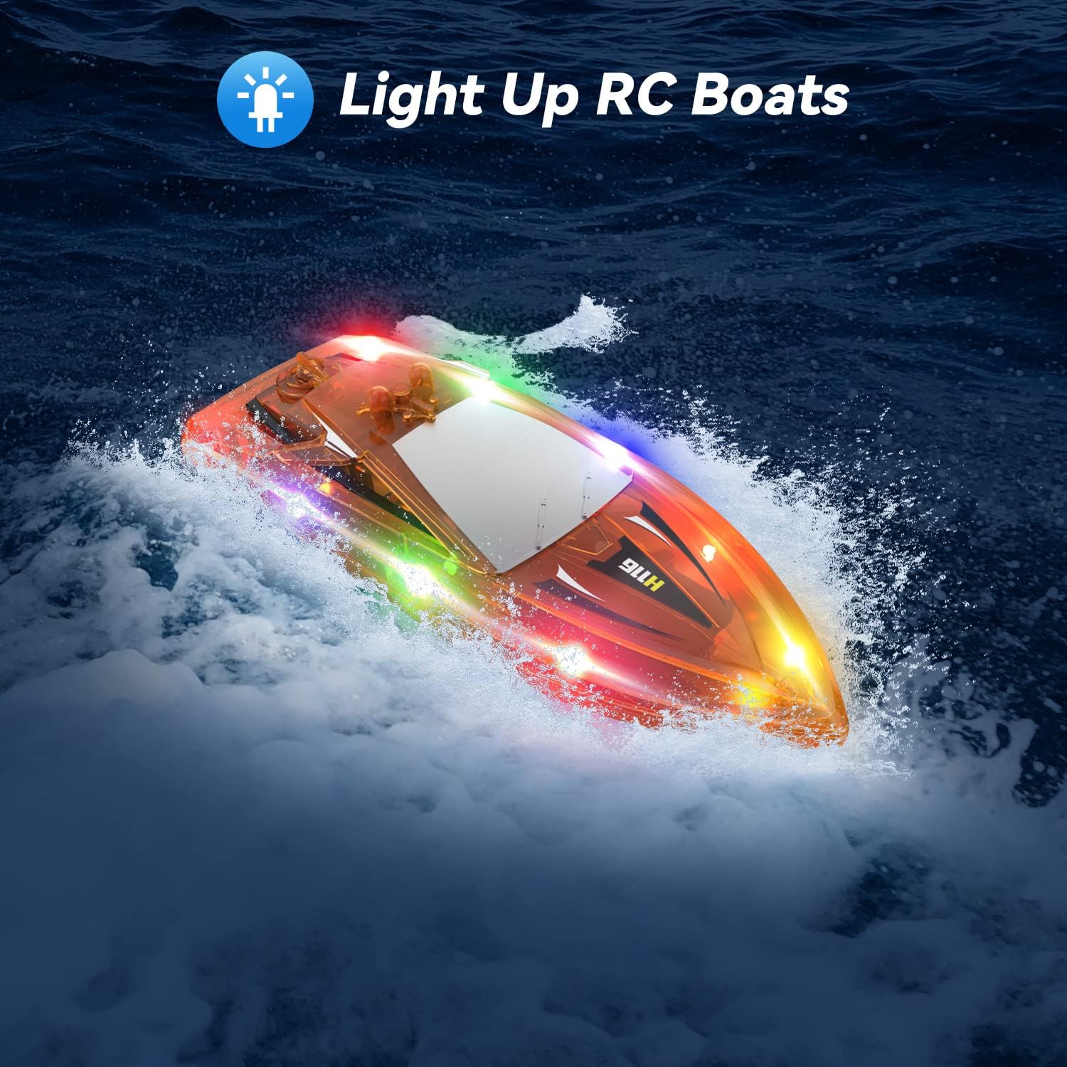 RC Boat Kids Remote Control Boats for Pool Water Toys for Lakes Bathtub Toy | 60Mins Play Time, Whole Body
