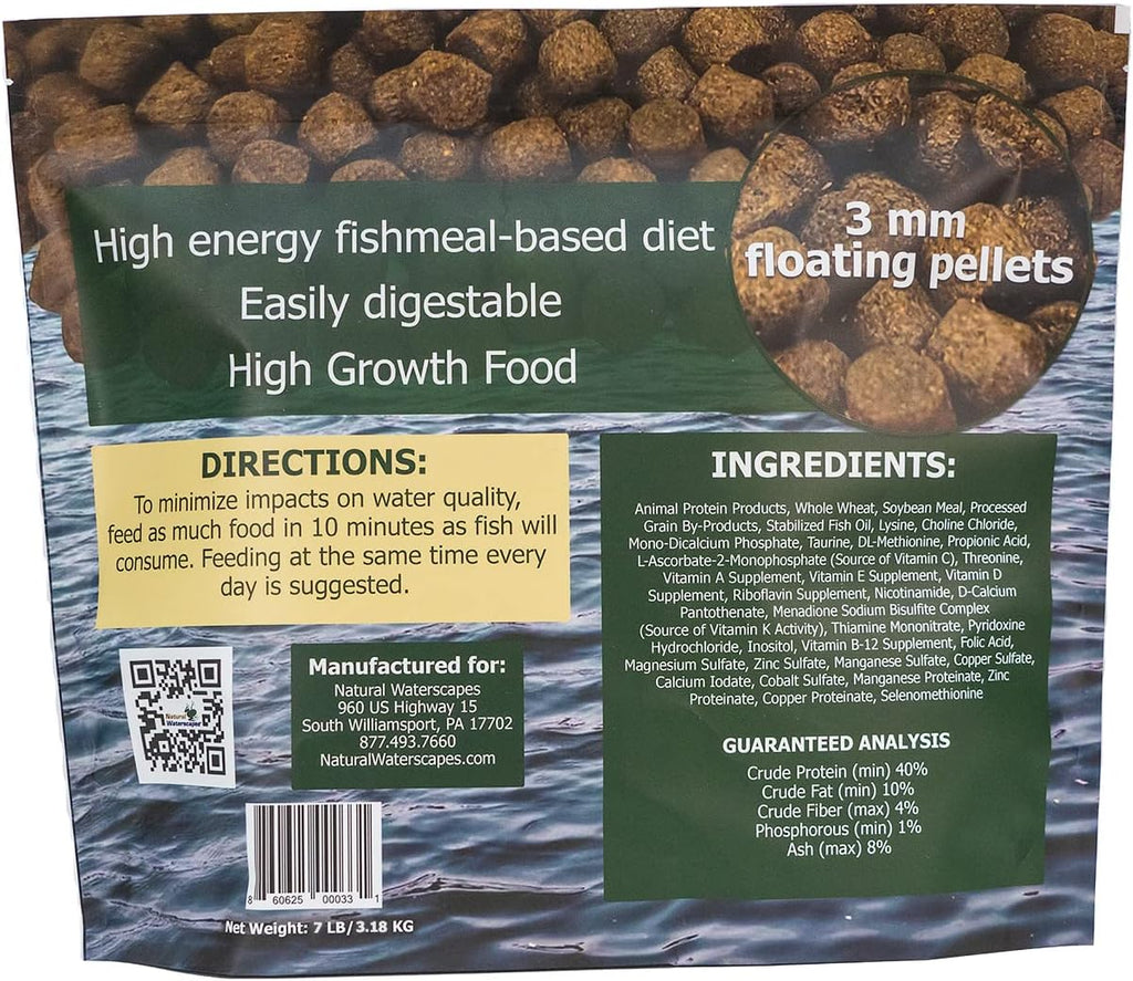 Game Fish Food Variety | Pond and Lake Fish Food Pellets | 7 lb Resealable Bag | Feed to Bass, Bluegill, Trout |