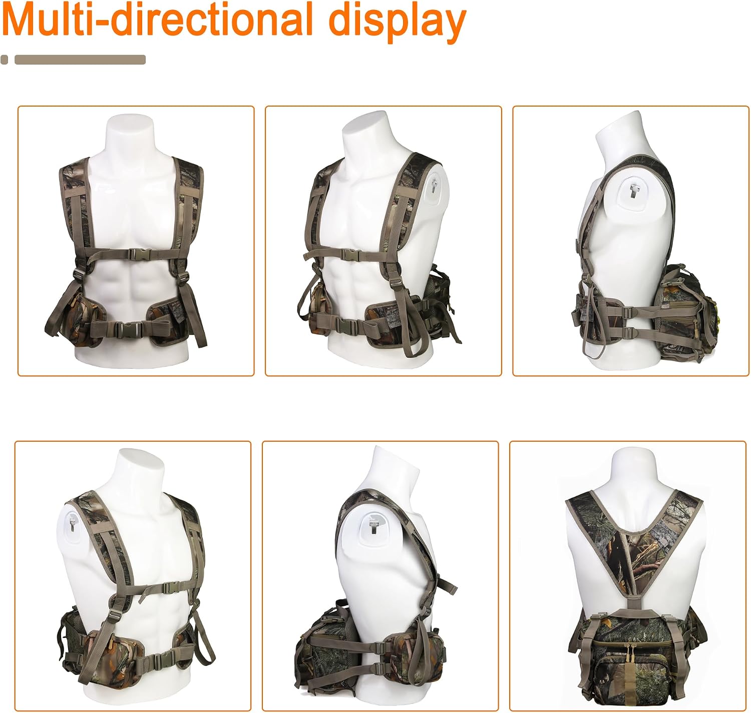 Hunting Fanny Pack, Waist-Pack Style Hunting Pack, Camo Hunting Fanny Waist Pack with Shoulder Straps and Harness
