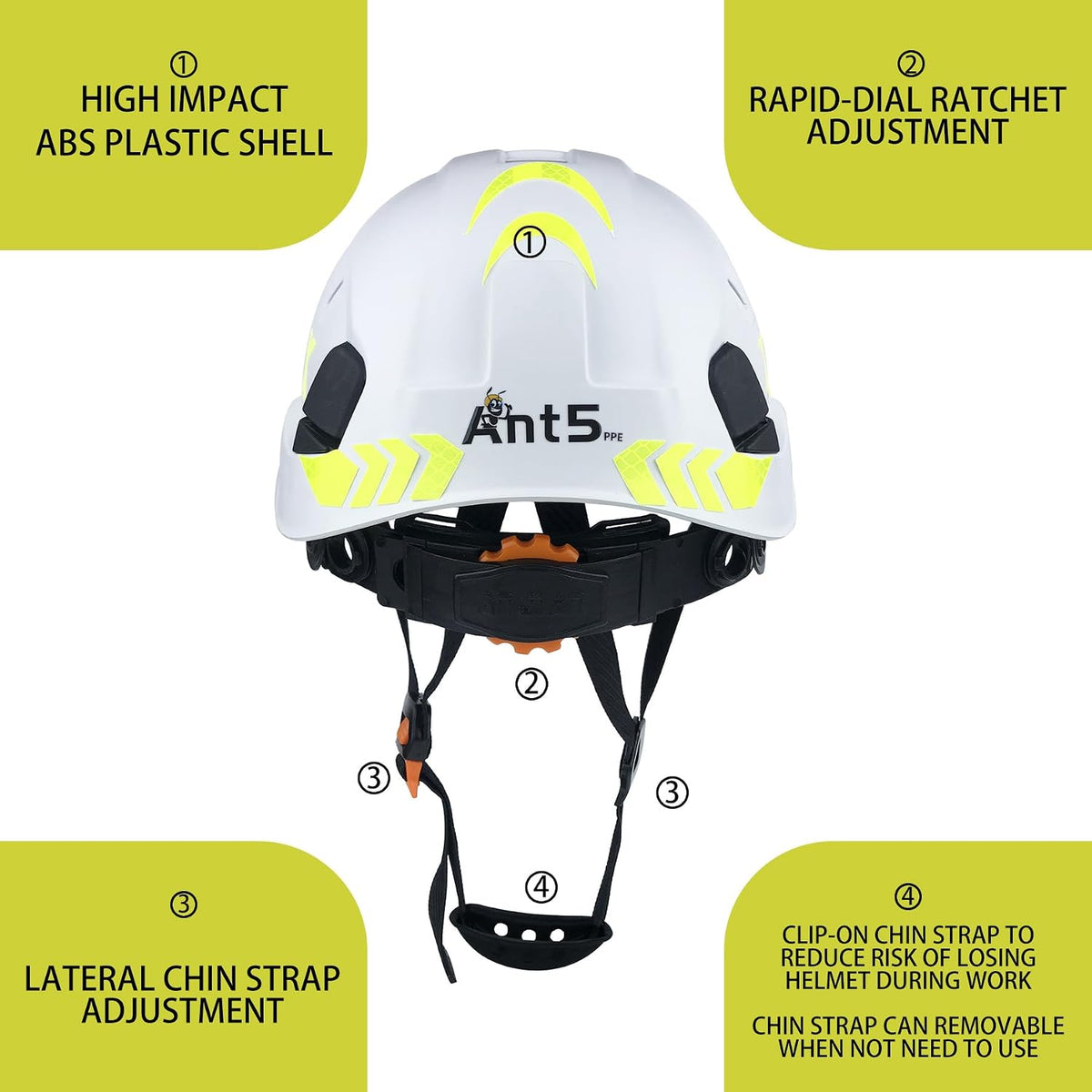 Hard Hat with Chin Strap Construction Industrial CE EN397