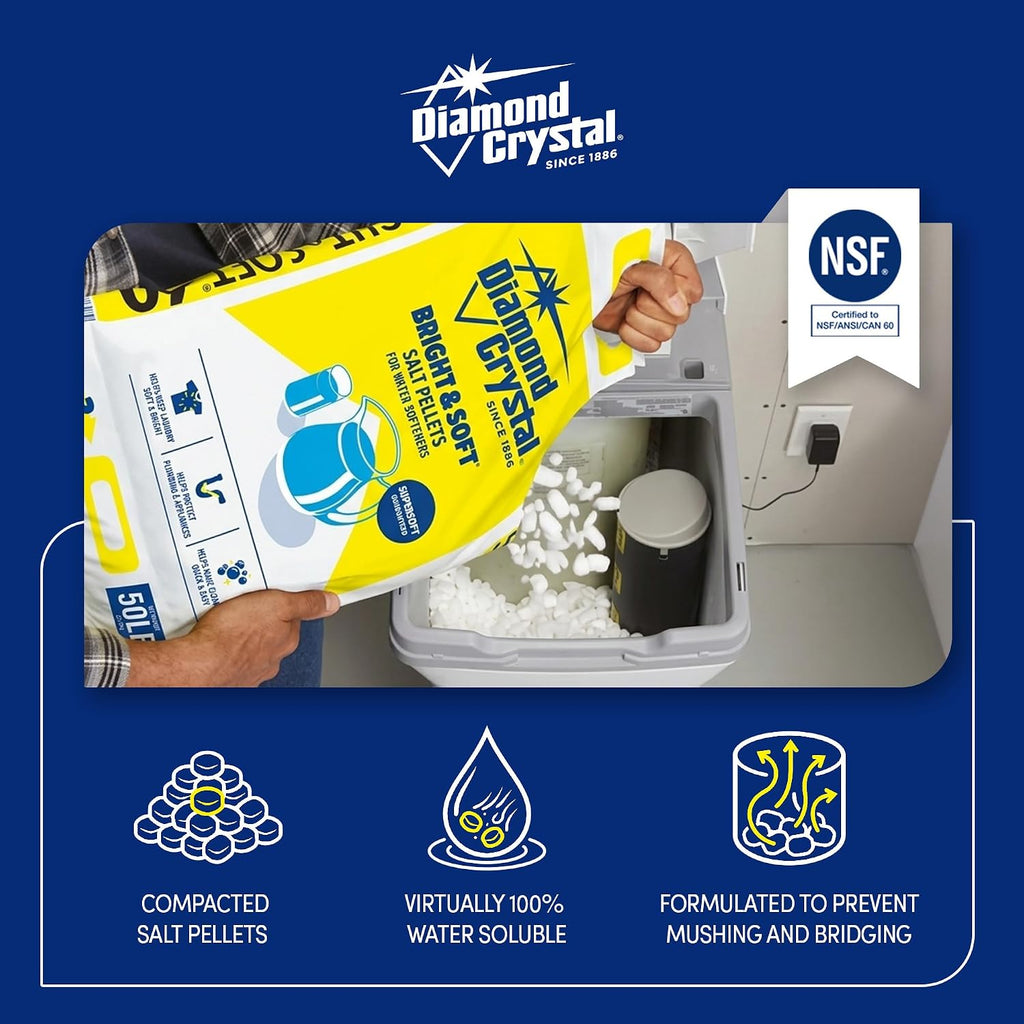 Bright & Soft Water Softener Salt Pellets, 50 Pounds