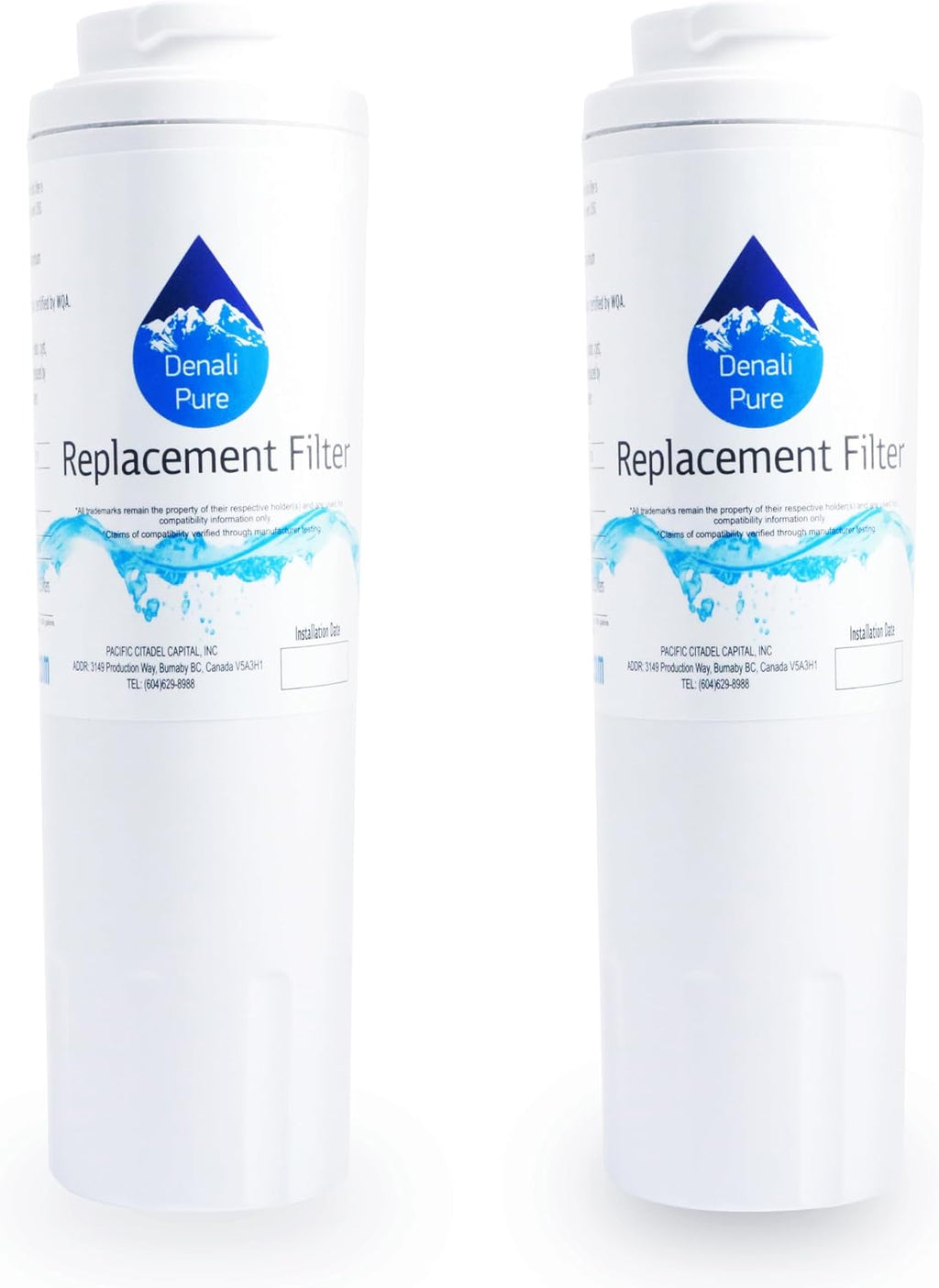 2-Pack Replacement for KitchenAid KFXS25RYBL1 Refrigerator Water Filter