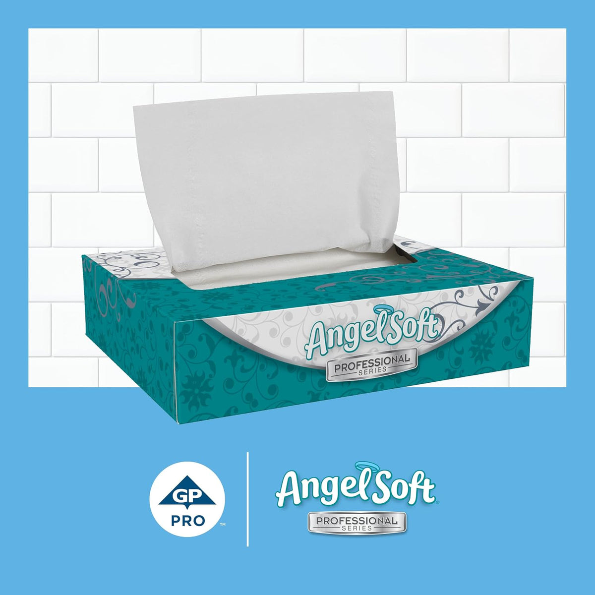 Angel Soft Professional Series 2-Ply Facial Tissue (48550), 50 Sheets Per Box, 60 Tissue Flat Boxes Per Bulk Case