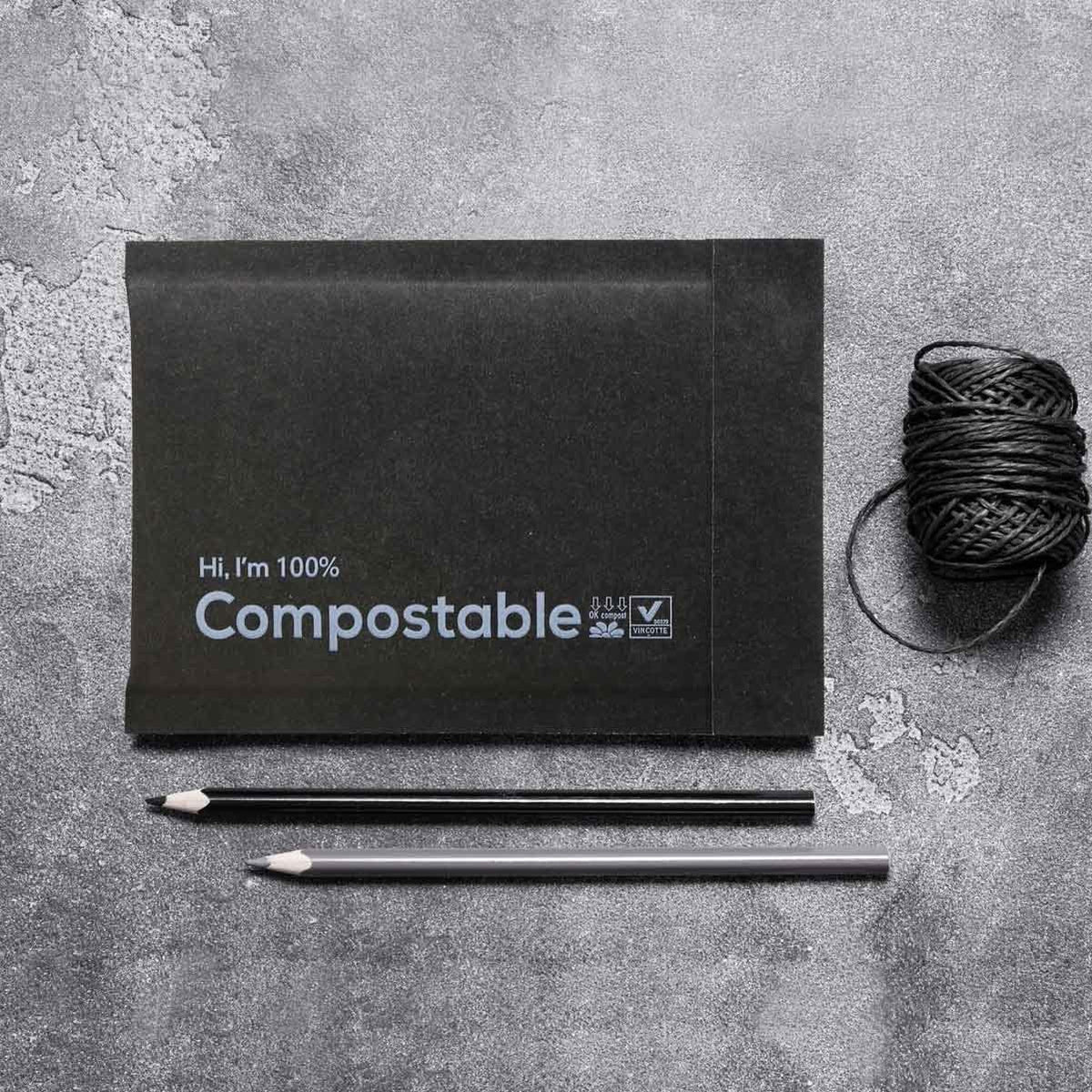 6x10 100% Biodegradable Bubble Mailers,25 Count Kraft Black #000 Compostable Padded Packaging Wrap Envelopes Pouches