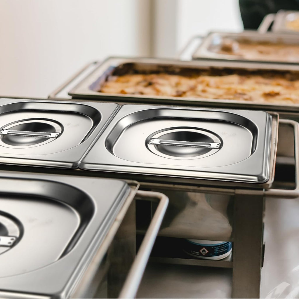 8 Pcs 1/6 Sixth Size Stainless Steel Hotel Steam Table Pan Lids