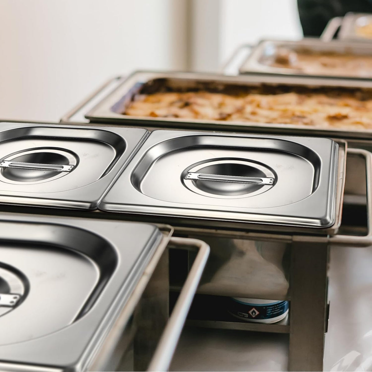 8 Pcs 1/6 Sixth Size Stainless Steel Hotel Steam Table Pan Lids