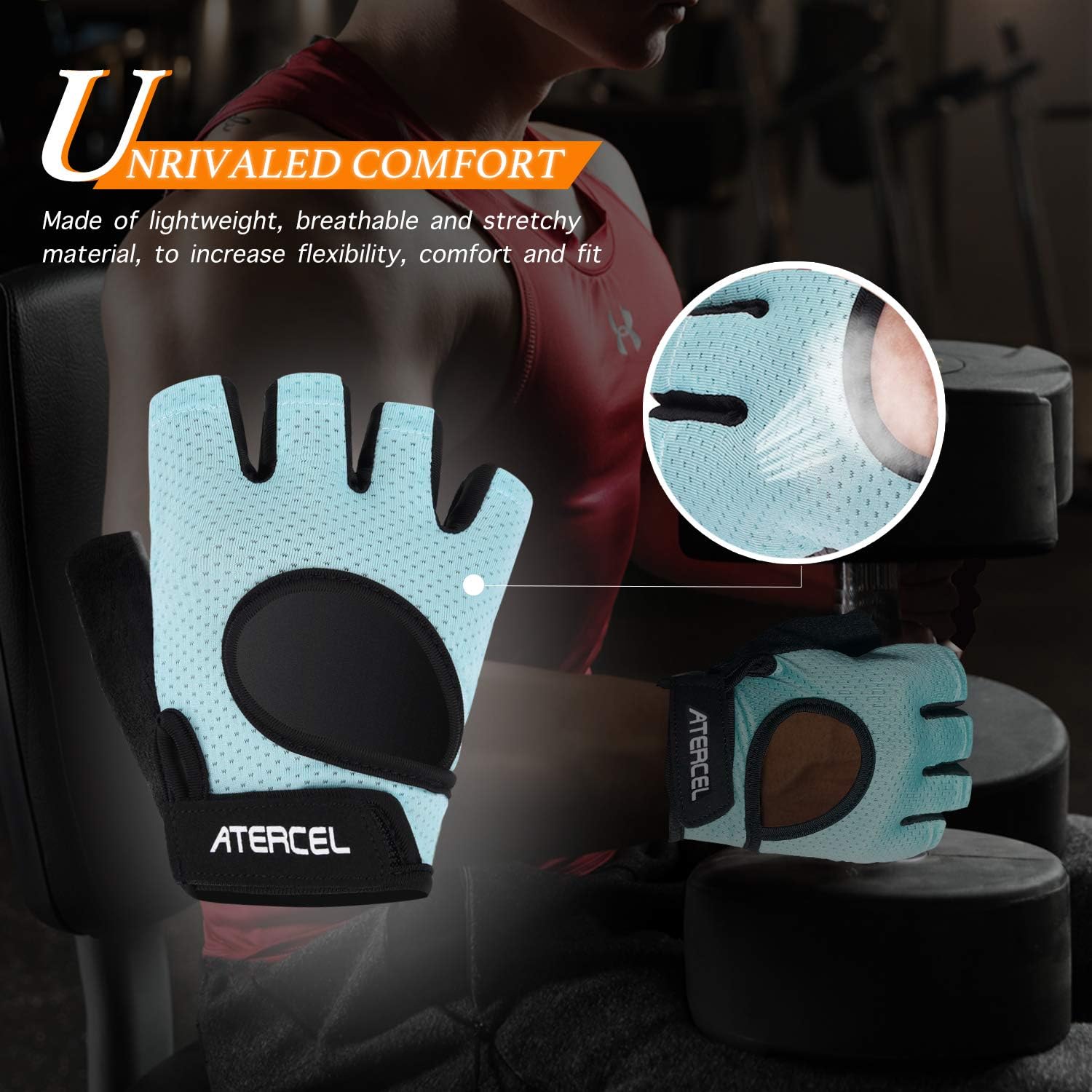 Weight Lifting Gloves Full Palm Protection, Workout Gloves for Gym, Cycling, Exercise, Breathable, Super Lightweight