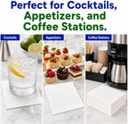 Cocktail Napkins, White Beverage Napkin Paper, Bar, Wedding, Party
