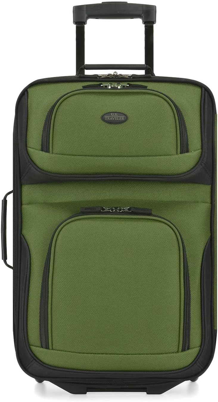 Rio Lightweight Softside Rolling Carry-on Suitcase, 2-Wheel Single, Green