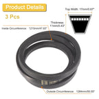 uxcell 3 Pack B48 Classic Wrapped V-Belt, 51" Outside Circumference, Black, Industrial Rubber V-Belt
