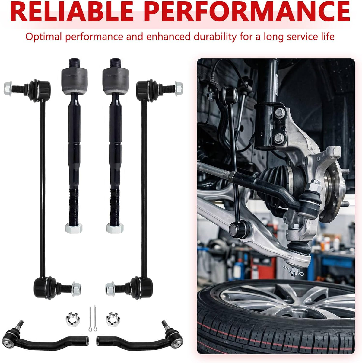 Front Lower Control Arm Suspension Kit Fit Nissan Altima 2014-2018,2013 Altima 4 Door Models,Nissan Maxima 2016-2023,w/Ball Joint 2 Sway Bar Link 4 Outer & Inner Tie Rod End