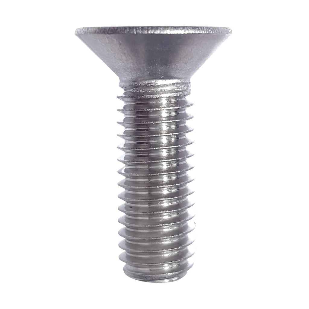 M12-1.75 x 30MM Flat Head Socket Cap Screws, Allen Socket Drive, Din 7991, Stainless Steel A2-70, Full Thread, Plain Finish, Flat Point, Quantity 5 By Fastenere