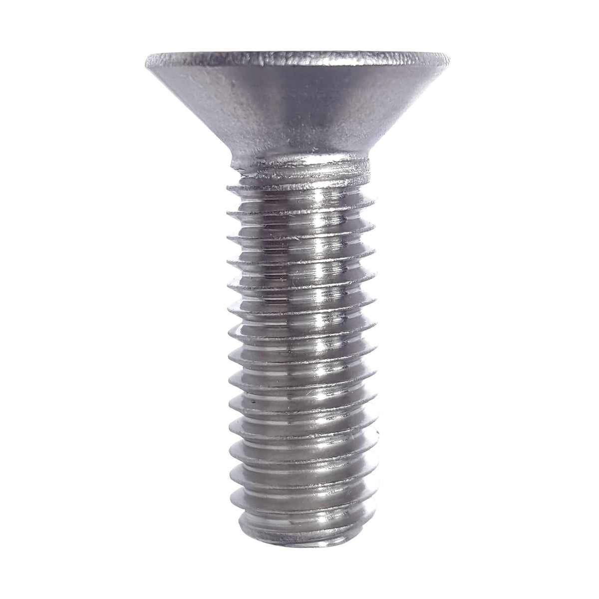 M12-1.75 x 30MM Flat Head Socket Cap Screws, Allen Socket Drive, Din 7991, Stainless Steel A2-70, Full Thread, Plain Finish, Flat Point, Quantity 5 By Fastenere
