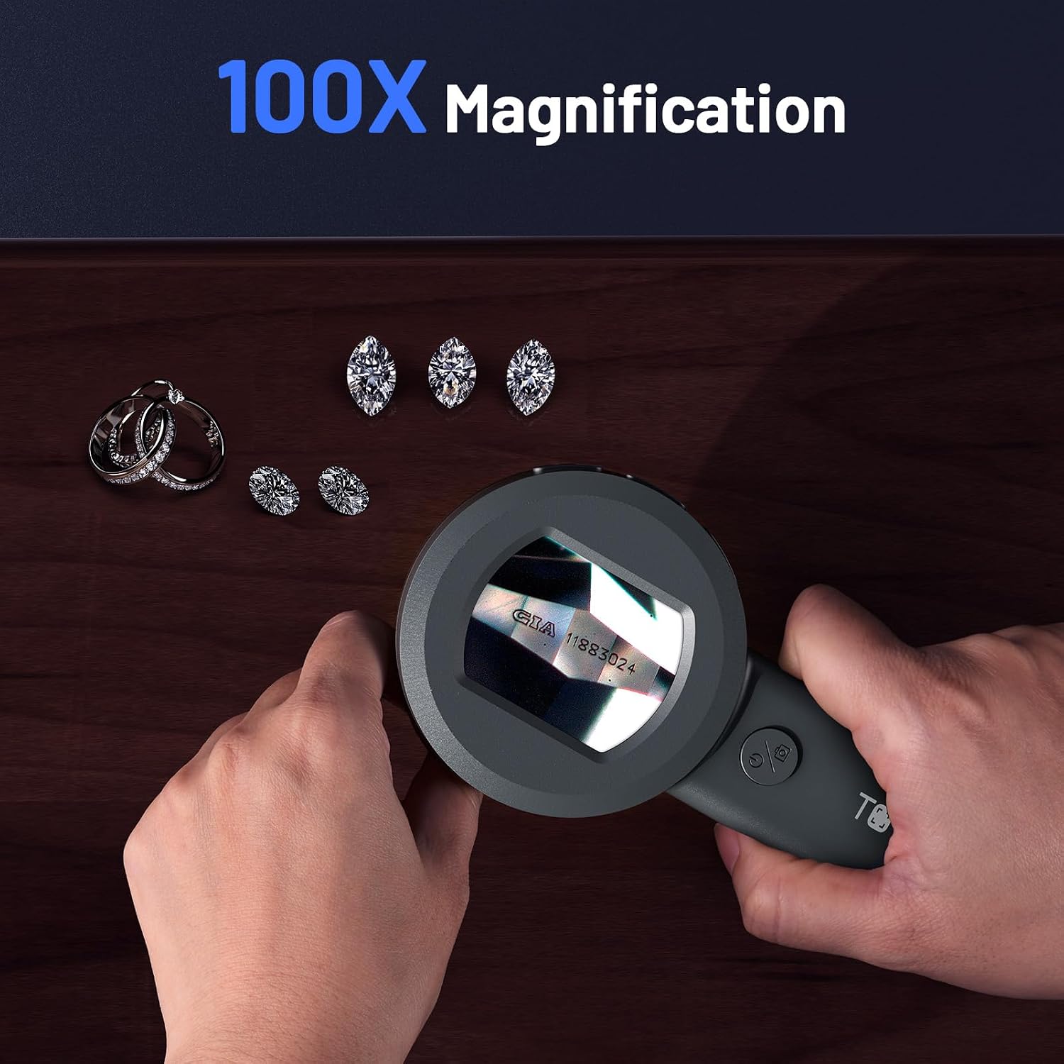 P10 Microscope for Adults Kids, Handheld Coin Magnifier with Light for Error Coins, Portable Trichome Magnifying